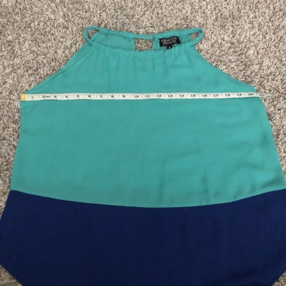 Papermoon designed exclusively for Stitch Fix Women Blue Sleeveless Blouse Small - Picture 7 of 8